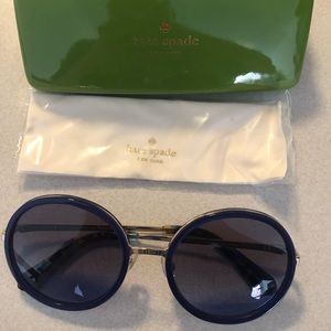 BNWT Kate Spade Round Blue Sunglasses